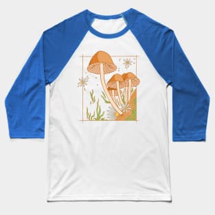 Cottagecore Aesthetic Mushrooms and Frog Baseball T-Shirt